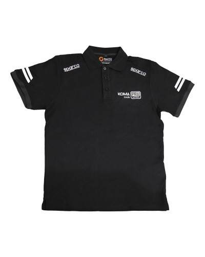 Sparco Koma Men's Polo Black/Yellow - Short Sleeve, Breathable, Work/Sport
