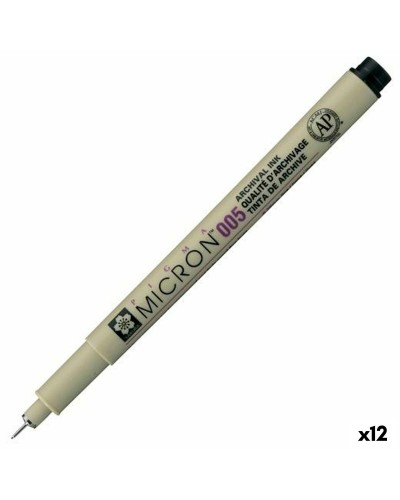 Rotuladores Talens Sakura PIGMA MICRON 005 Negro (12 Unidades)