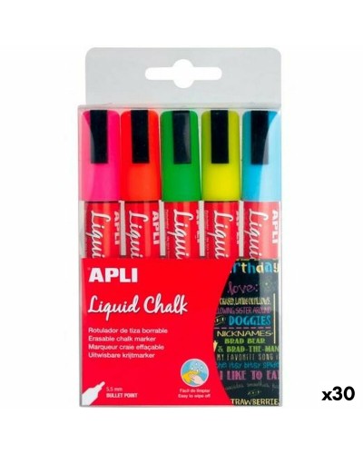 marqueur craie liquide Apli 5 Pièces (30 Unités)