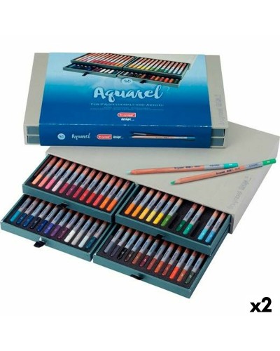 Lápices de Colores Acuarelables Talens AqUAREL DESIGN Multicolor 48 Piezas (2 Unidades)