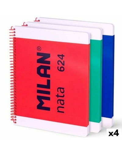 Set of exercise books Milan Multicolour A4 80 Sheets 3 Pieces (4 Units)