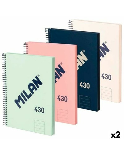 Set notitieboekjes Milan A4 80 Lakens 4 Onderdelen (2 Stuks)