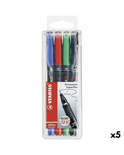 Tuschpennor Stabilo OHPEN UNIVERSAL Multicolour 0,4 mm 4 Delar (5 antal)