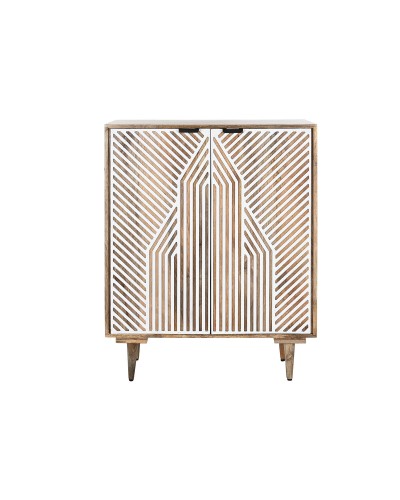 ESPRIT Flaschenregal aus Mangoholz weiß, 84 x 41 x 108 cm
