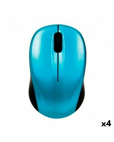Schnurlose Mouse Verbatim GO NANO Blau Schwarz 1600 dpi (4 Stück)