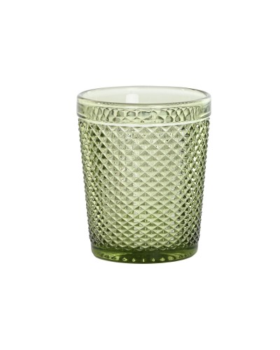 Set de Verres DKD Home Decor Vert Verre Avec relief 240 ml (6 Unités)
