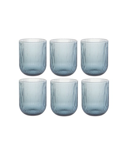 Set de Verres DKD Home Decor Bleu Verre 240 ml (6 Unités)