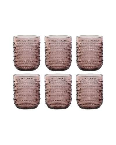 Set di Bicchieri Home ESPRIT Rosa Cristallo 240 ml (6 Unità)