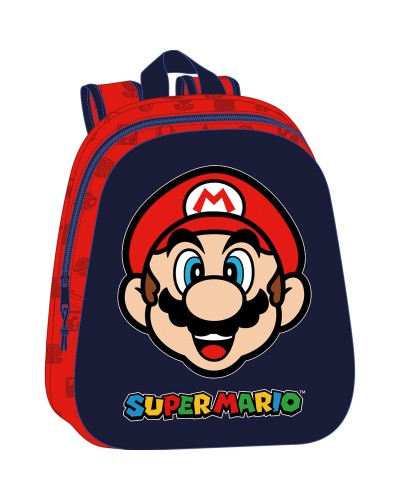 Sac à dos enfant 3D Super Mario Rouge Blue marine 27 x 33 x 10 cm