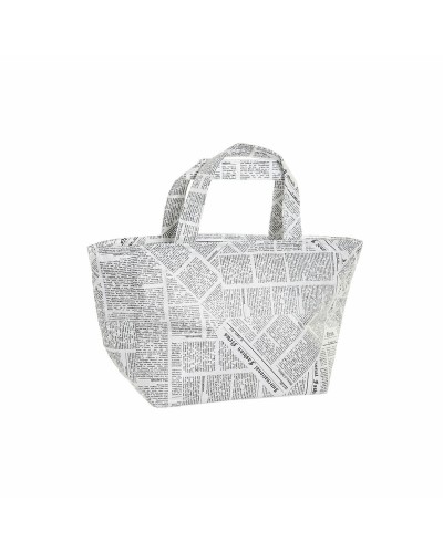 DKD Home Decor Sac Isotherme Repas Blanc/Noir - 23x14.5x20cm - Maintient la Fraîcheur des Aliments
