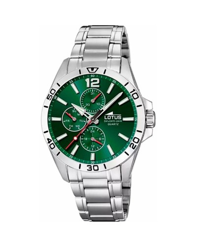 Lotus Men's Watch 18812/7: Green Silver, Elegant Design

