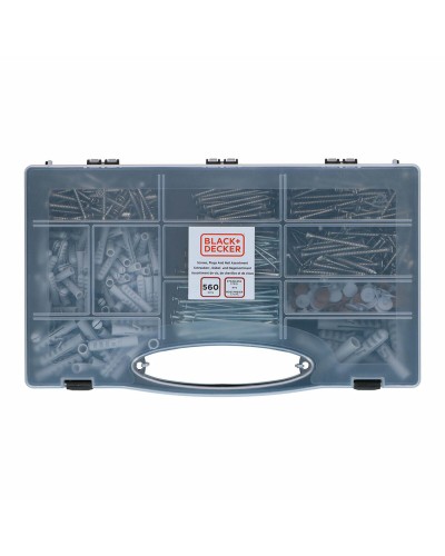 Ruuvien, tulppien ja naulojen setti Black & Decker 560 Kappaletta