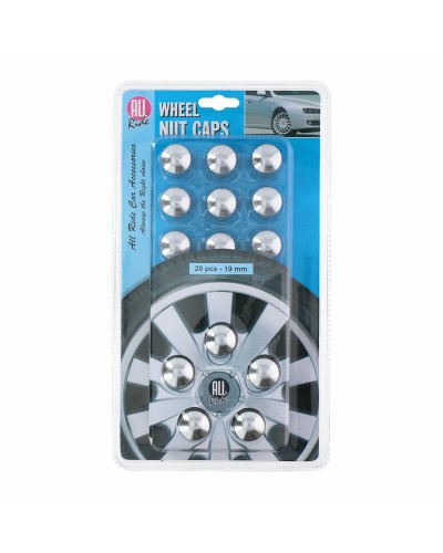 All Ride Tapones para Tuercas de Rueda 19mm Negros - 20 Piezas - Protección y Estilo

