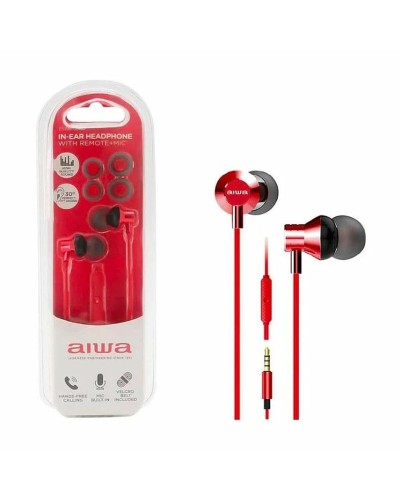 Aiwa Auricolari In-Ear Rosso - Audio Stereo Ottimizzato per Smartphone
