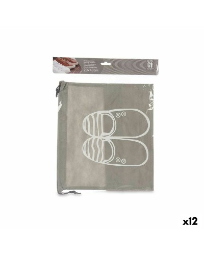 Zapatero Gris de PVC de 29 x 43 cm con Tejido (12 Unidades)
