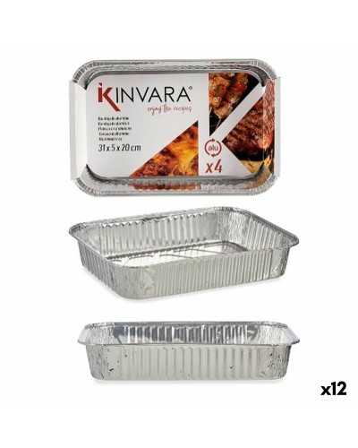 USA Aluminum Tray | 31.5 x 20.5 x 5.8 cm | Set of 4 (12 units)
