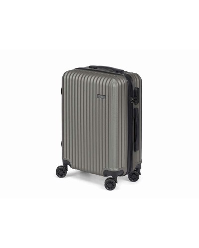 Suitcase Hand Luggage Dark Grey Stripes 57x38x23cm - Lightweight & Durable
