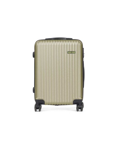 Koffer Handgepäck Grün Gestreift - 57x38x23 cm - Flugzeug Kabine Leicht
