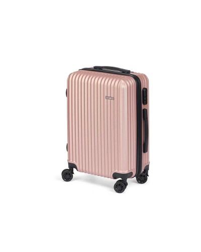 Carry-on Luggage Pink Stripes - 38x57x23cm - Lightweight & Durable
