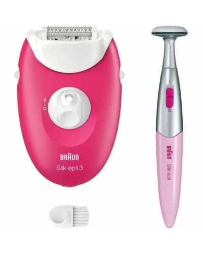 Braun Silk-épil 3 3-202 Electric Epilator - 20 Tweezers, Pink
