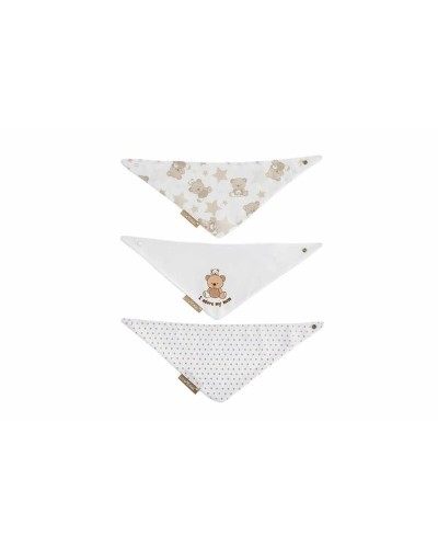 Set de Baberos Oso 42x16 cm - Paquete de 3 Unidades - Suaves y Absorbentes
