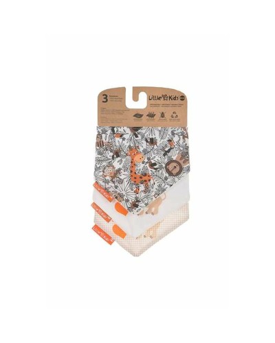 Jungle Bib Set 42x16cm - 3 Pieces - Soft Cotton
