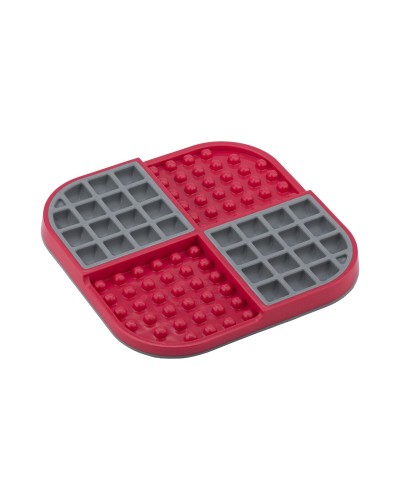 Ciotola Lickimat per cani in TPR e PP Rosso antiscivolo