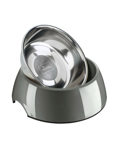 Cuenco para perros Hunter de acero inoxidable de 350 ml, color gris.
