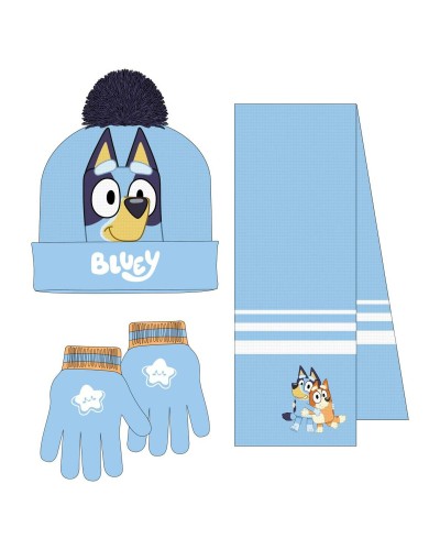 Bonnet et gants Bluey Bleu clair