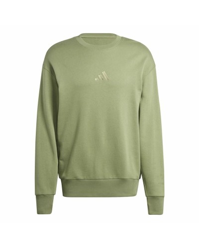 Herensweater zonder Capuchon Adidas All Szn French Terry Crew Groen L