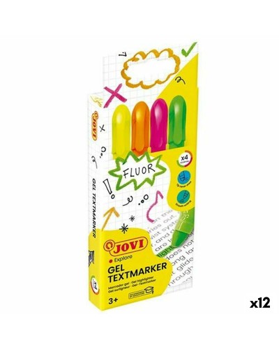 Fluorescerende Markeerstift Set Jovi GEL TEXTMARKER Multicolour (12 Stuks)