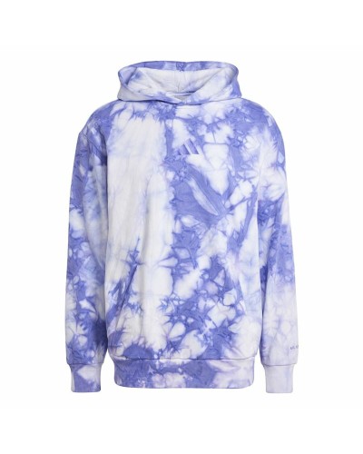 Herren Sweater mit Kapuze Adidas All Szn Fleece Wash Hoodie Blau XS