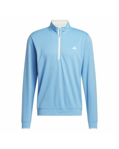 Felpa senza Cappuccio Uomo Adidas Lightweight Half-Zip Azzurro Acqua L