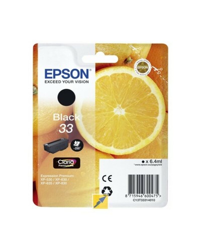Cartouche d'encre originale Epson Singlepack Black 33XL Claria Premium Ink 12,2 ml Noir