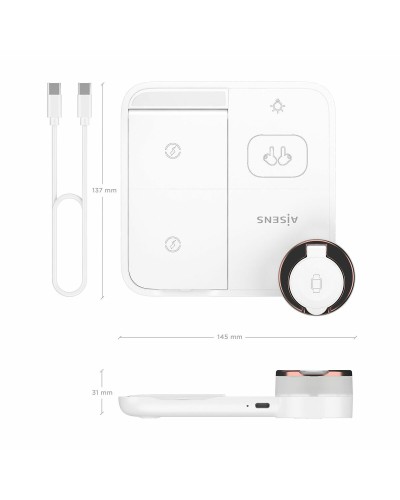 Cargador Inalámbrico Aisens ASCH-15W4WC061-W 15 W Blanco