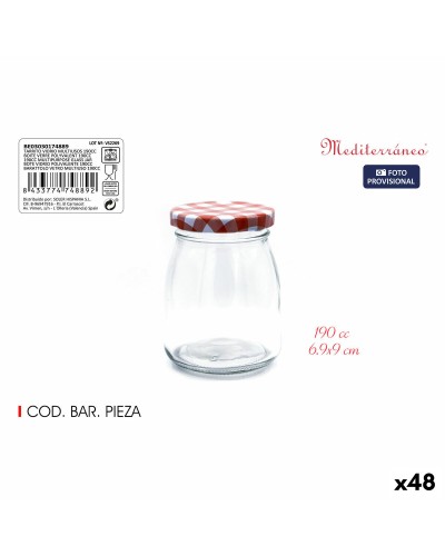 Glazen pot Mediterraneo Multifunctioneel 190 ml Glas (48 Stuks)