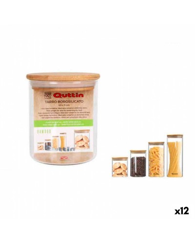 Burk Quttin Borosilikatglas Bambu Silikon 500 ml 9,5 x 9,5 x 11,5 cm (12 antal) (9,5 x 11 cm)