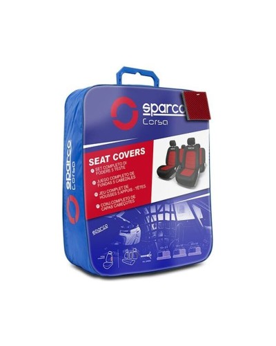 Sparco S-Line: Universal Car Seat Cover Set (11 pcs) - Breathable Fabric
