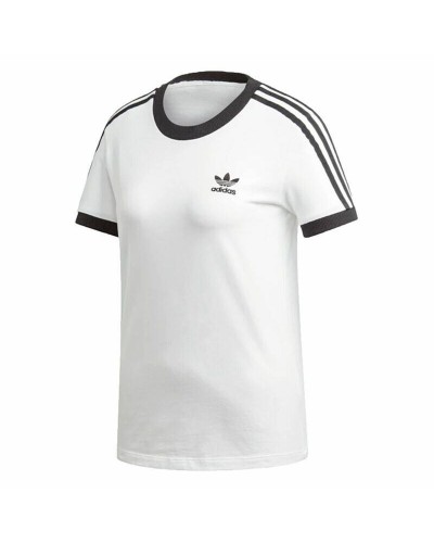 T-shirt med kortärm Dam Adidas 3 stripes Vit
