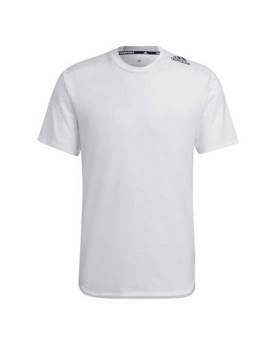 Adidas D4T Men's T-Shirt White: Breathable, Short Sleeve - Training
