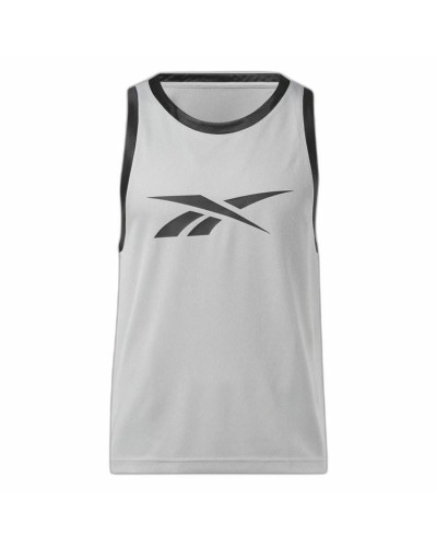Reebok Camiseta Baloncesto Gris Claro - Transpirable Rendimiento Hombre
