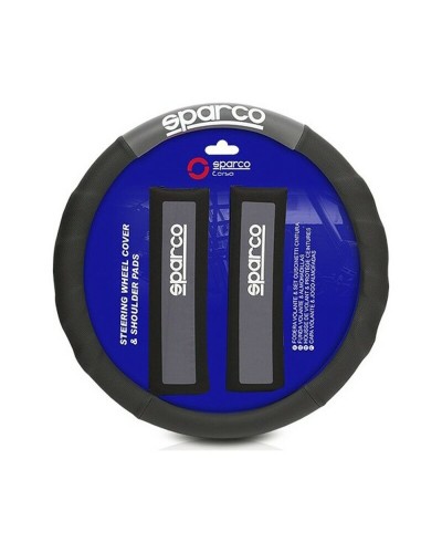 Sparco SPC1111: Cubre Volante Universal + Almohadillas Cinturones - Negro
