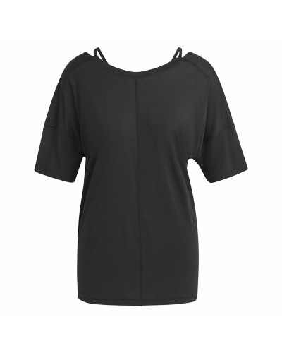 Adidas Studio Women's Oversized Black T-Shirt - Short Sleeve Training
