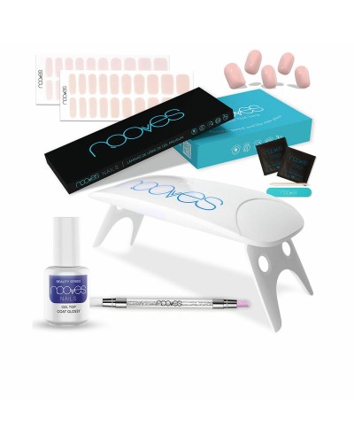 Nooves Light Pink Premium Manicure Set: Nail Foil Gel - 8 Pieces
