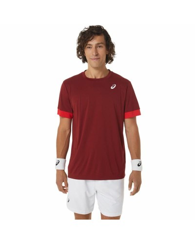 Miesten T-paita Asics Court Tummanpunainen Tennis