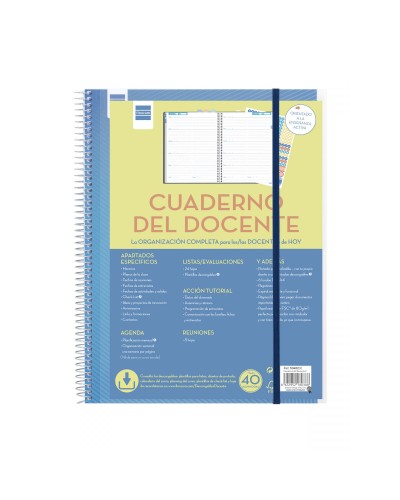 Finocam Agenda Profesor Azul 23x31 cm - Organización Escolar
