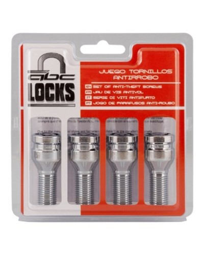 BC Corona Tornillos Antirrobo para Ruedas 14x1.50 L26 Plata (4 unidades) - Seguridad Ruedas
