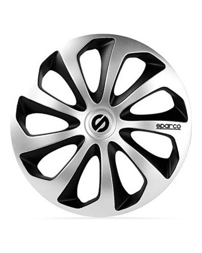 Sparco Sicilia CS5: Tapas de rueda 14" Negro/Plata - Estilo Deportivo

