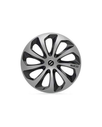 Sparco SPC1673SVBK Enjoliveurs 16" Noir/Argent - Look Sportif
