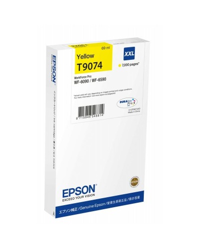 Epson T9074 Amarillo Original - Cartucho de Tinta de Alta Capacidad WorkForce Pro
